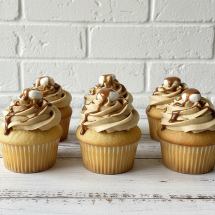 6 caramel buttercream cupcakes