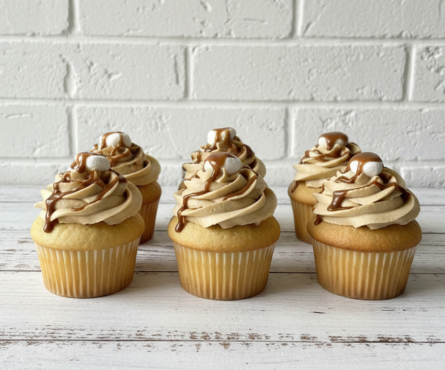 6 caramel buttercream cupcakes